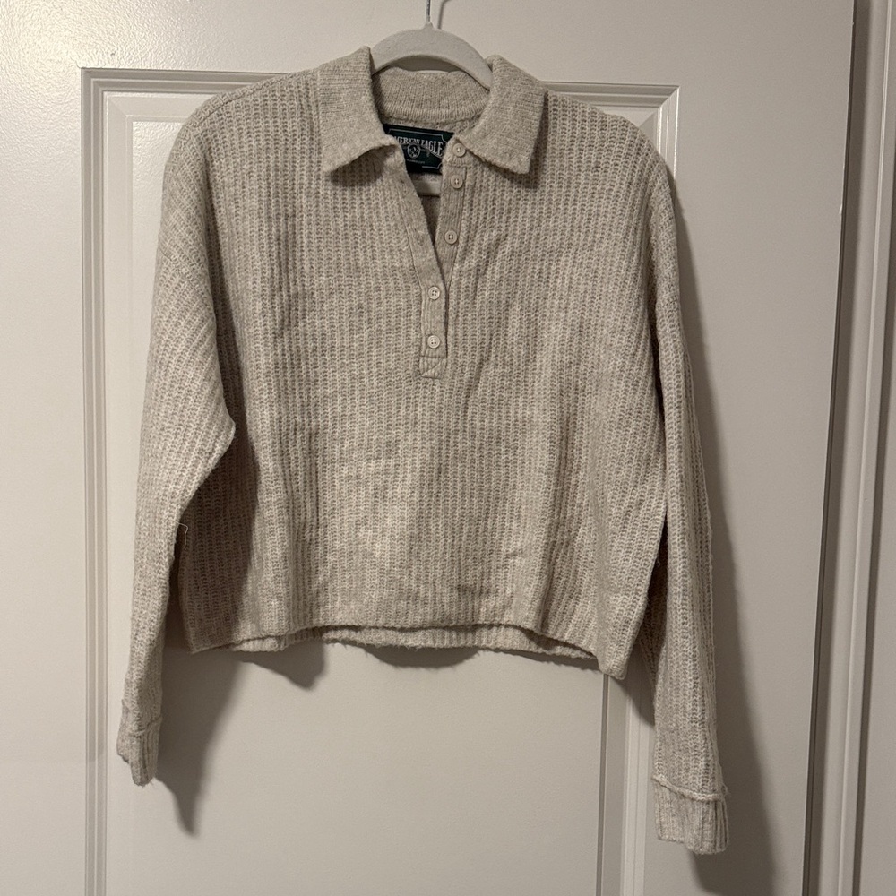 American Eagle Outfitters Cream Sweater